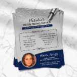 Mobile Notar Navy Blue & Silver Glitzer Foto Flyer<br><div class="desc">Mobile Notary Service Navy Blue & Silver Glitzer Foto Flyer.</div>