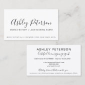 Mobile Notar öffentlich elegante Typografie minima Visitenkarte (Vorne/Hinten)