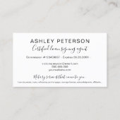 Mobile Notar öffentlich elegante Typografie minima Visitenkarte (Rückseite)