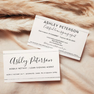 Mobile Notar öffentliche Typografie Silberstreifen Visitenkarte