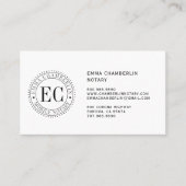 Mobile Notar Public Business Card Visitenkarte (Vorderseite)