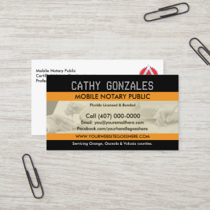 Mobile Notar Public Business Card Visitenkarte