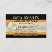 Mobile Notar Public Business Card Visitenkarte (Vorderseite)