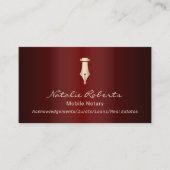 Mobile Notar Public Golden Signature Pen Red Visitenkarte (Vorderseite)