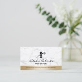 Mobile Notar Public Service Gold Border Marble Visitenkarte (Stehend Vorderseite)
