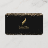 Mobile Notar Quill QR Code Black Gold Visitenkarte (Vorderseite)