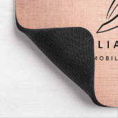 Mobile Notar Quill Rose Gold Brushed Metal Mousepad (Ecke)