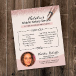 Mobile Notar Service Rose Gold Glitzer Foto Flyer<br><div class="desc">Mobile Notary Service Rose Gold Glitzer Foto Flyer.</div>