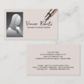 Mobile Notar Signatur Agent Elegantes Foto Visitenkarte (Vorne/Hinten)
