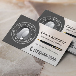 Mobile Notar Signatur Agent Klassisches Silver Fot Visitenkarte
