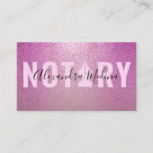 Mobile Notar Signatur Agent Lila Glitzer Visitenkarte (Vorderseite)