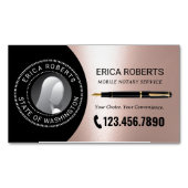 Mobile Notar Signatur Agent Moderne Rose Gold Foto Magnetische Visitenkarte (Vorderseite)