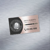 Mobile Notar Signatur Agent Moderne Rose Gold Foto Magnetische Visitenkarte (Beispiel)