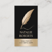 Mobile Notar Signatur Agent Moderner Gold Quill Pe Visitenkarte (Vorderseite)