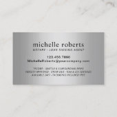 Mobile Notar Signatur Agent Moderner Lila & Silber Visitenkarte (Rückseite)