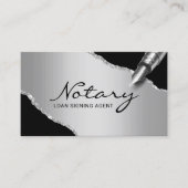 Mobile Notar Signatur Agent Moderner Schwarz & Sil Visitenkarte (Vorderseite)