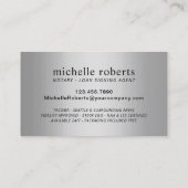 Mobile Notar Signatur Agent Moderner Schwarz & Sil Visitenkarte (Rückseite)