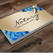 Mobile Notar Signatur Agent Modernes Gold Blue Aga Visitenkarte