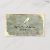 Mobile Notar Signatur Agent Vintag Gold Quill Visitenkarte (Vorderseite)