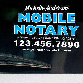 Mobile Notar Signing Agent Blue Promotion Fensteraufkleber