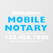Mobile Notar Signing Agent Blue Promotion Fensteraufkleber (Blatt)