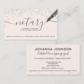 Mobile Notar Silber-Konfetti-Typografie Visitenkarte (Vorne/Hinten)