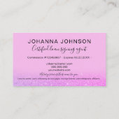 Mobile Notar-Typografie lila Glitzer Visitenkarte (Rückseite)