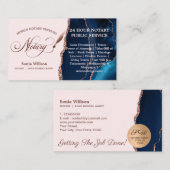 Mobile Notar und Loan Signing Agent Rose Gold Visitenkarte (Vorne/Hinten)