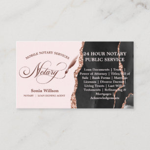 Mobile Notar und Loan Signing Agent Rose Gold Visitenkarte