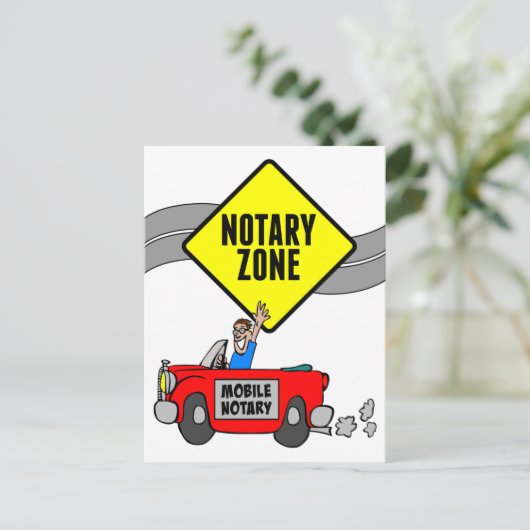 Mobile Notar Zone Gelbe Straße Schild Red Sports C Postkarte (Stehend Vorderseite)