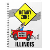 Mobile Notar Zone Red Sports Car Illinois Notizblock (Vorderseite)
