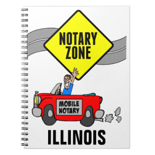Mobile Notar Zone Red Sports Car Illinois Notizblock