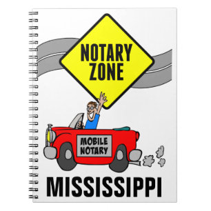 Mobile Notar Zone Red Sports Car Mississippi Notizblock