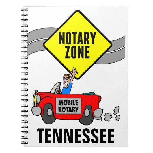 Mobile Notar Zone Red Sports Car Tennessee Notizblock (Vorderseite)