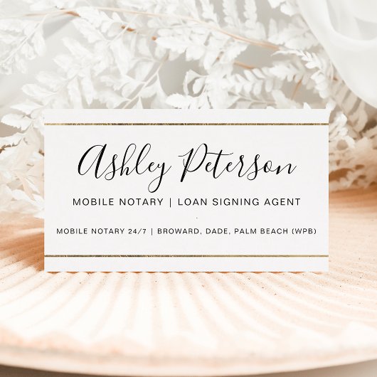 Mobile Notare, öffentliche Typografie Gold Streife Visitenkarte