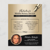 Mobile Notare Service Black & Gold Foto Flyer (Vorne)
