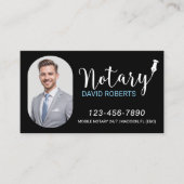 Mobile Notare Service Elegantes Black Custom Foto Visitenkarte (Vorderseite)