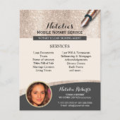 Mobile Notare Service Elfenbeingold Glitzer Foto Flyer (Vorne)