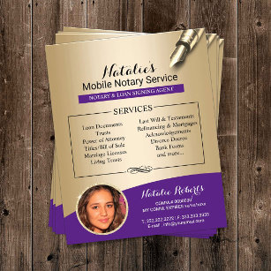 Mobile Notare Service Lila & Gold Foto Flyer