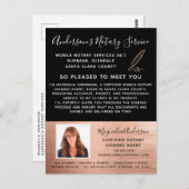 Mobile Notare Service Rose Gold Foto Marketing Postkarte (Vorne/Hinten)