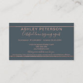 Mobile Notare Typografie Rose Goldstreifen grau Visitenkarte (Rückseite)