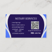 Mobile Notary Business Cards-Modern Legal QR Code Visitenkarte (Rückseite)