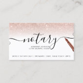 Mobile Notary chic typography Rose Gold Glitzer Visitenkarte (Vorderseite)
