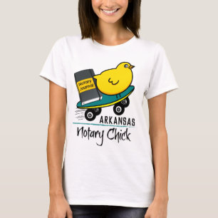 Mobile Notary Chick Riding Skateboard Arkansas T-Shirt