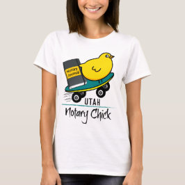 Mobile Notary Chick Riding Skateboard Utah T-Shirt