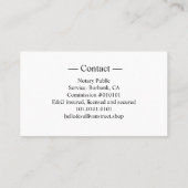 Mobile Notary Gold Fether Logo-Visitenkarte Visitenkarte (Rückseite)