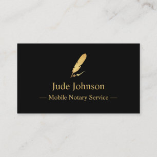 Mobile Notary Gold Fether Logo-Visitenkarte Visitenkarte