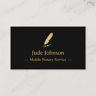 Mobile Notary Gold Fether Logo-Visitenkarte Visitenkarte