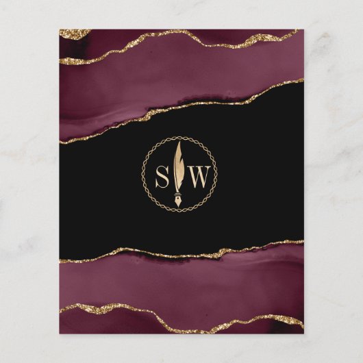 Mobile Notary & Loan Signing Agent Burgundy Gold Flyer (Hinten)