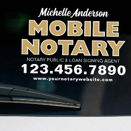 Mobile Notary Loan Signing Agent Gold Promotionen Fensteraufkleber
